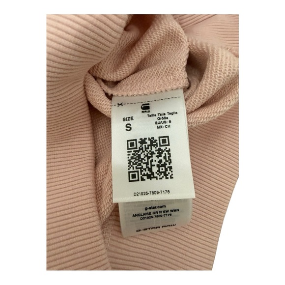 NWT G-Star RAW Women's Blush Crew Neck Sweater size small loose fit - Picture 7 of 7